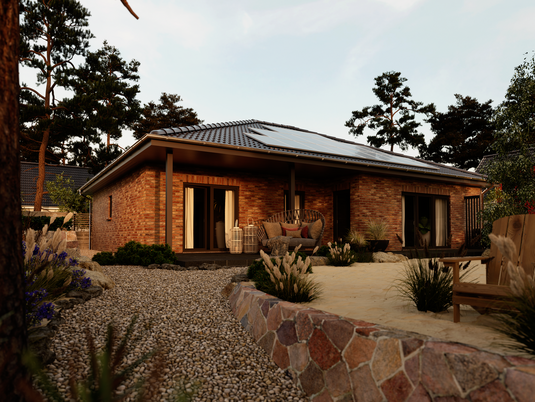 Bungalow 128 mit Klinkerfassade – Energiewende im eigenen Zuhause Großer Bungalow 128 mit Klinkeroptik, perfekt geeignet für eine leistungsstarke Photovoltaikanlage